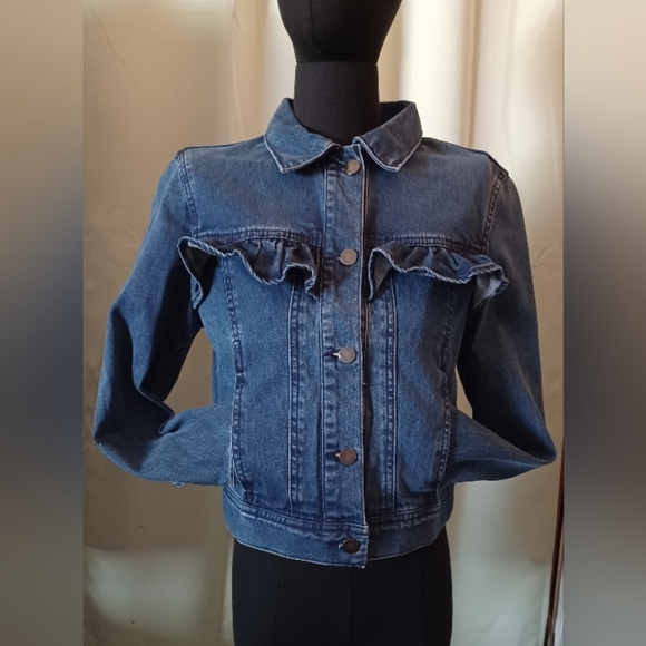 H&M Divided Denim Jean Jacket with Ruffle Detail - Picture 4 of 11